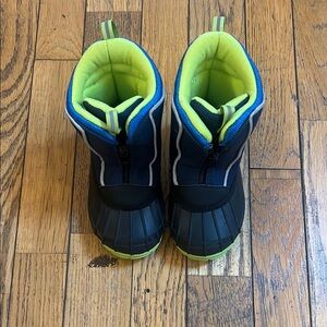 Stylish Black and Green Kids Rain & Snow Boots